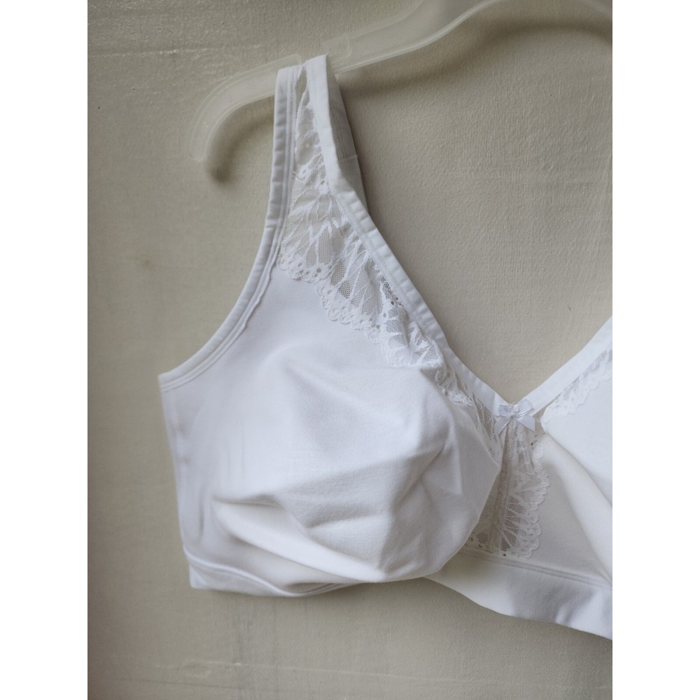 New Auden Women's White Semi-Sheer Wireless Bra Adjustable Straps Size 42G - Picture 2 of 3